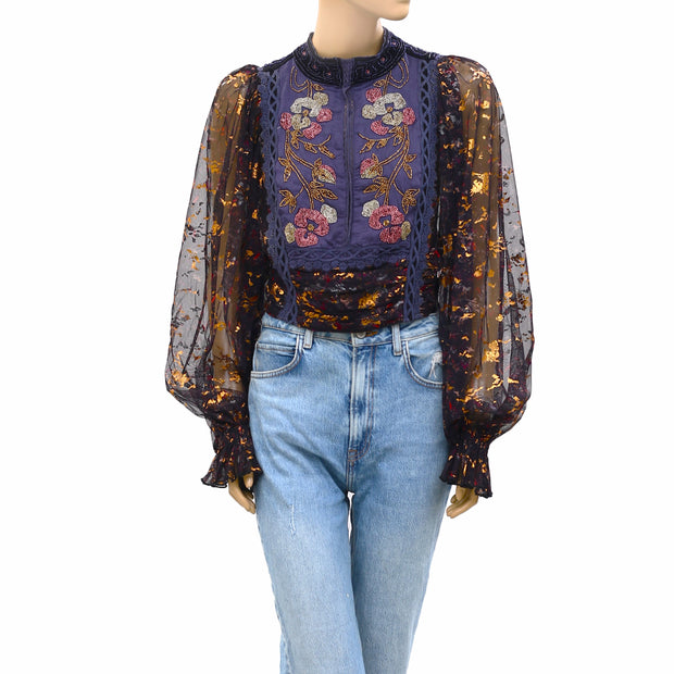 Free People Camille Blouse Top