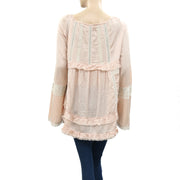 Odd Molly Anthropologie Lace High Low Tunic Top L-3