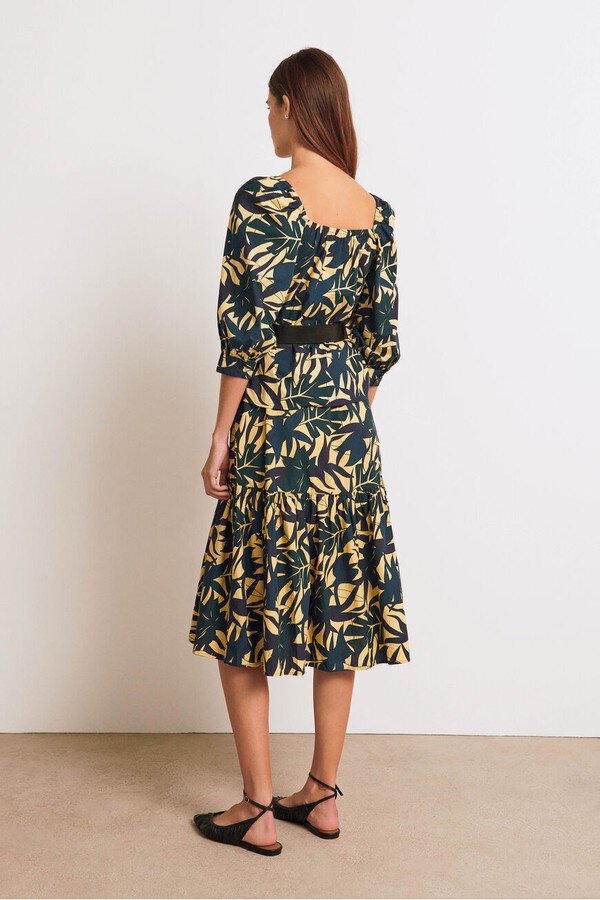 Ba&Sh Wendy Leaf-Print Midi Skirt & Top Set