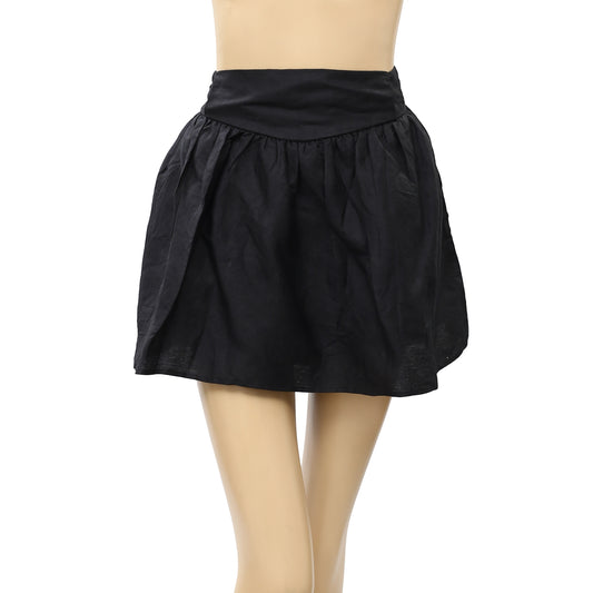 IRO Solid Black Mini Short Skirt L
