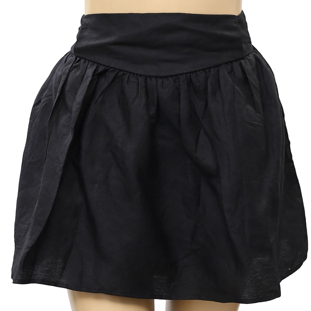 IRO Solid Black Mini Short Skirt L