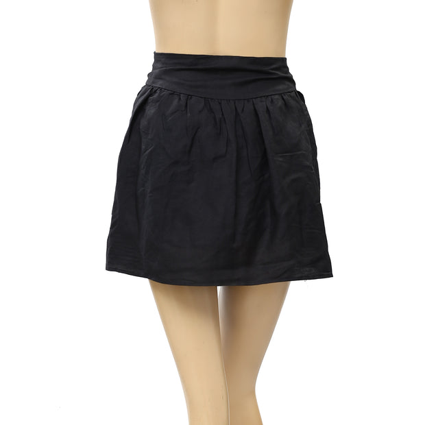 IRO Solid Black Mini Short Skirt L