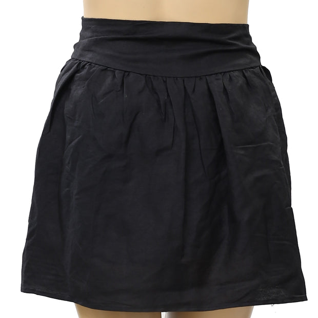 IRO Solid Black Mini Short Skirt L