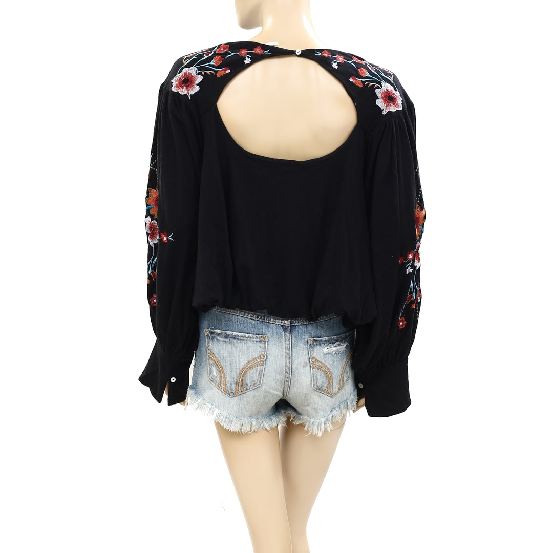 Free selling People Floral Embroidered Lita Embroidered Pullover Top Blouse