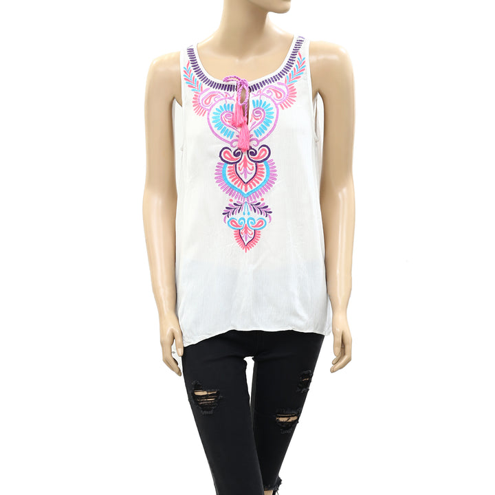 Lilly Pulitzer Paisley Embroidered Tank Blouse Top