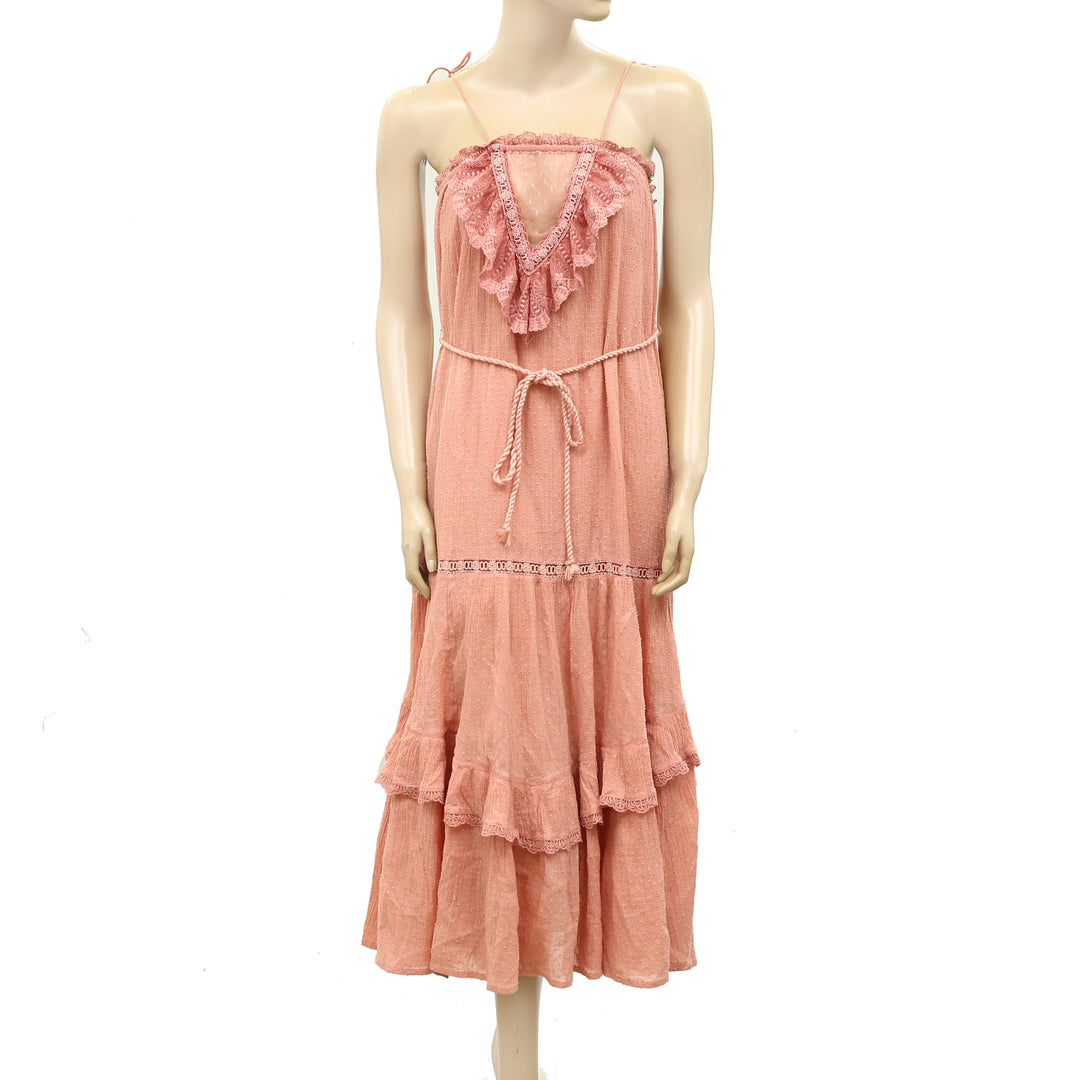 Anthropologie Dot Floral Embroidered Midi Dress White Chocolate Couture Anthropologie Dot Floral Embroidered Midi Dress White Chocolate Couture