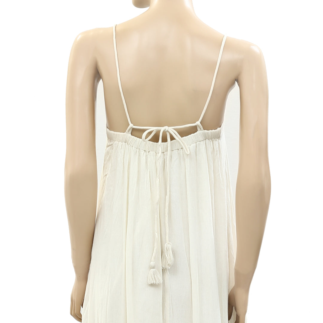 Denim & Supply Ralph Lauren Embroidered Ivory Maxi Dress