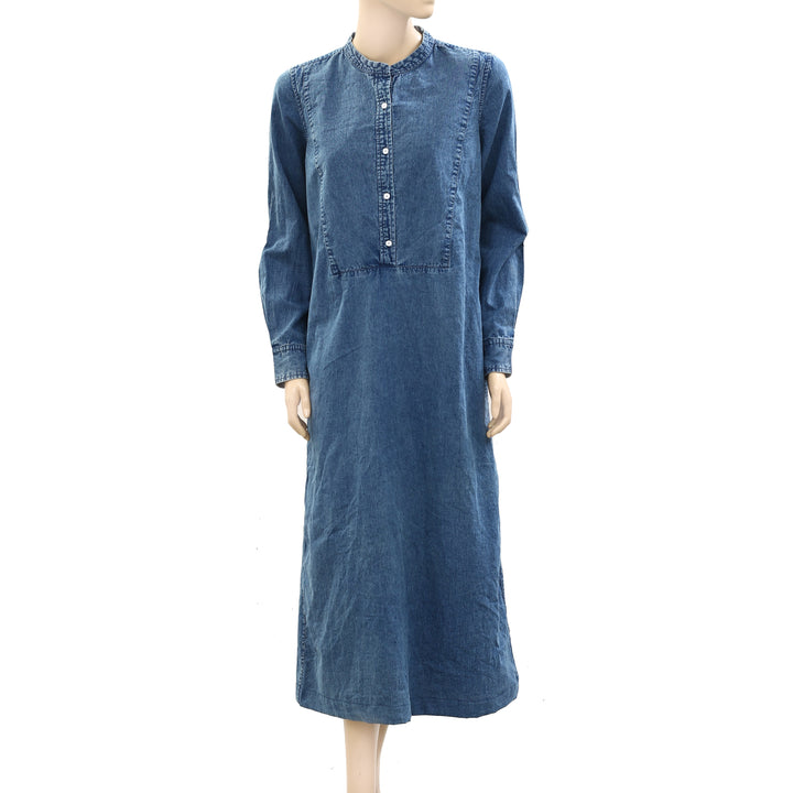 Nili Lotan Jasper Denim Shirt Midi Dress