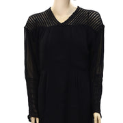 Isabel Marant Etoile Smocked Black Mini Tunic Dress