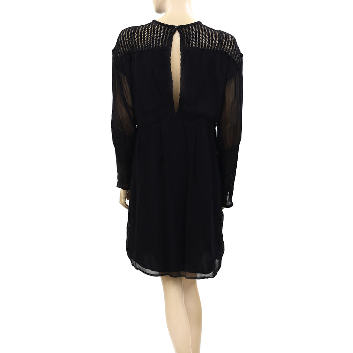 Isabel Marant Etoile Smocked Black Mini Tunic Dress