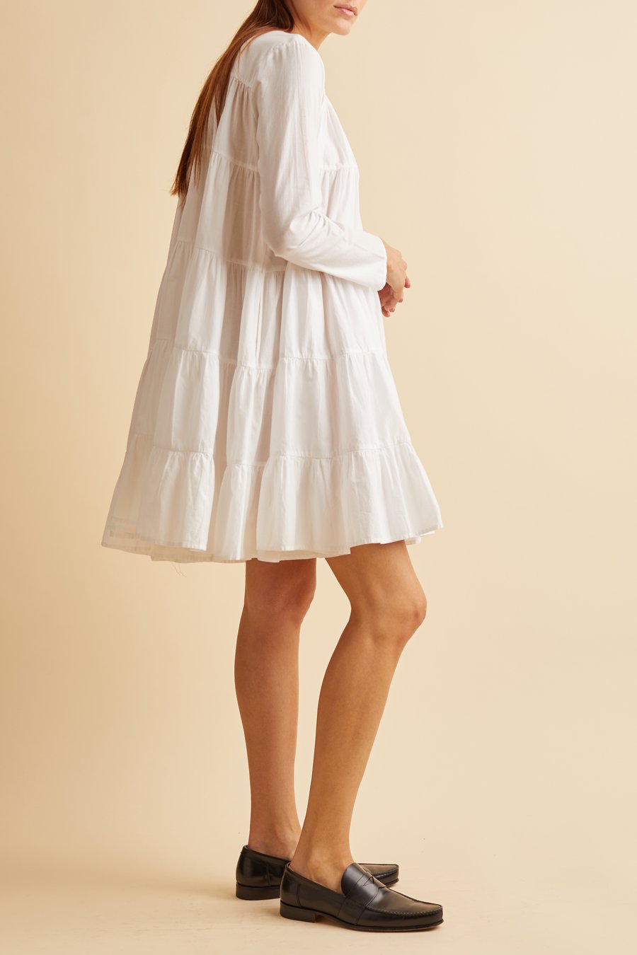 MERLETTE Soliman Tiered Mini Dress – White Chocolate Couture