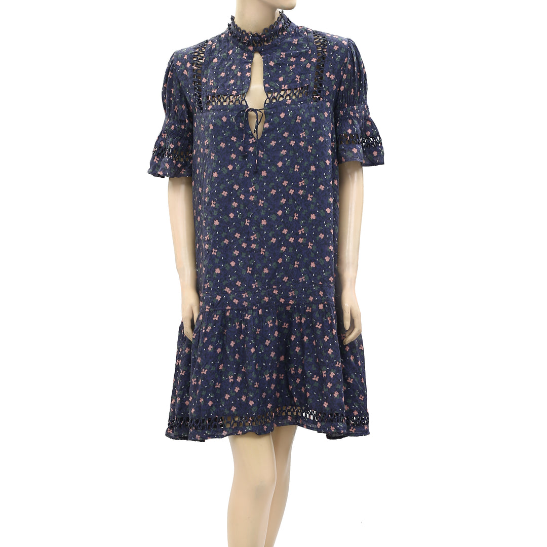 APIECE APART Navy Night Floral Mini Dress APIECE APART Navy Night Floral Mini Dress