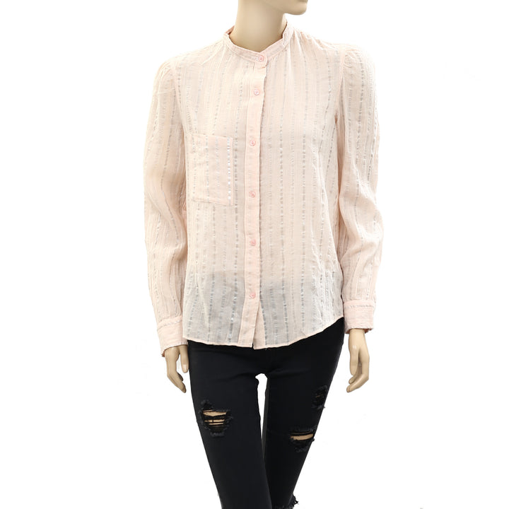 Etoile Isabel Marant Samson Metallic Peach Blouse Top