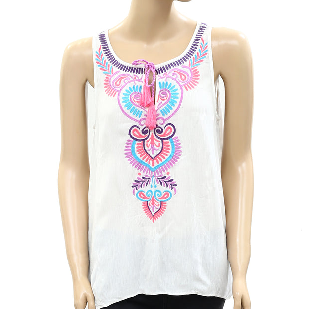 Lilly Pulitzer Paisley Embroidered Tank Blouse Top
