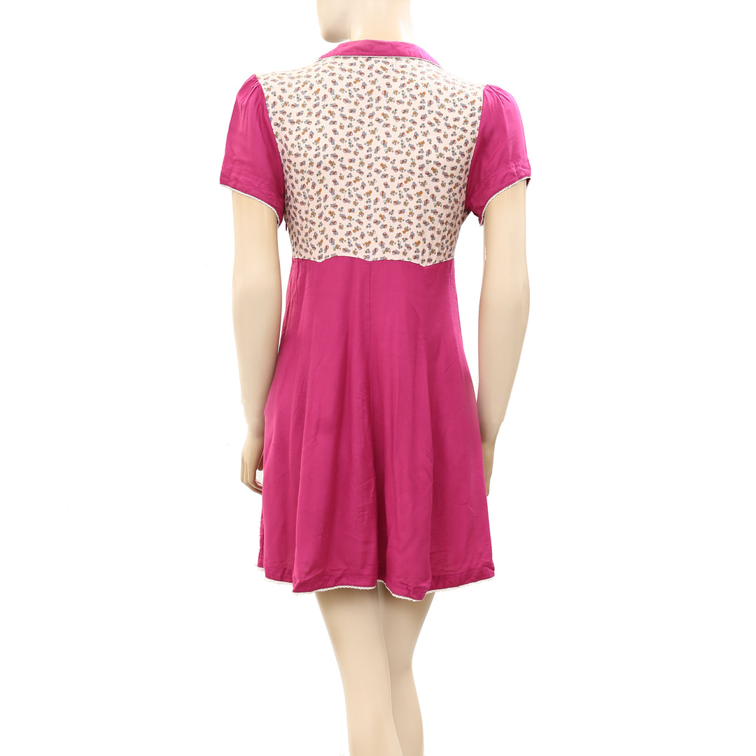 urban outfitters pink flower dress UO Quartz Pink Floral Flocked Mesh Midi Dress