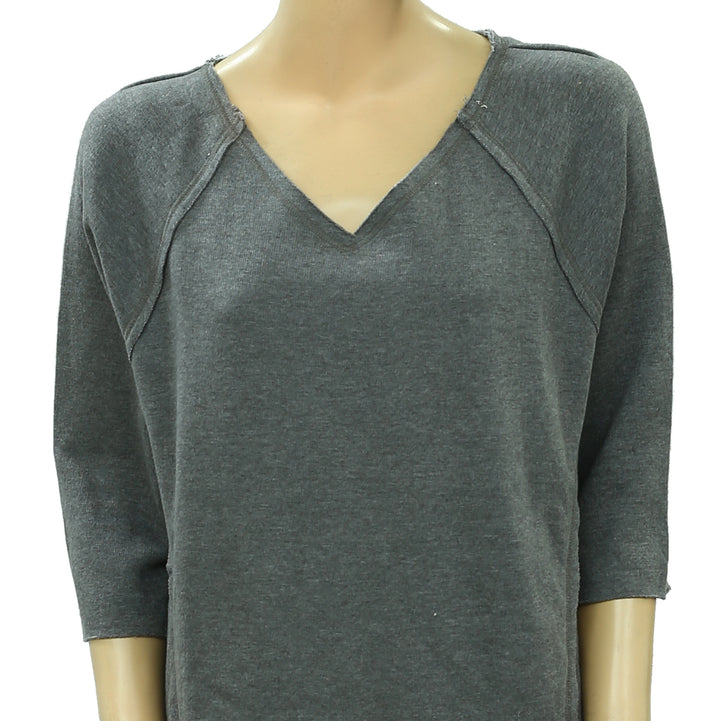 Soft Surroundings Gray Solid Pullover Tunic Top M