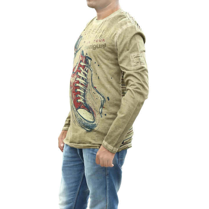 Desigual Men's Striped Printed T-shirt