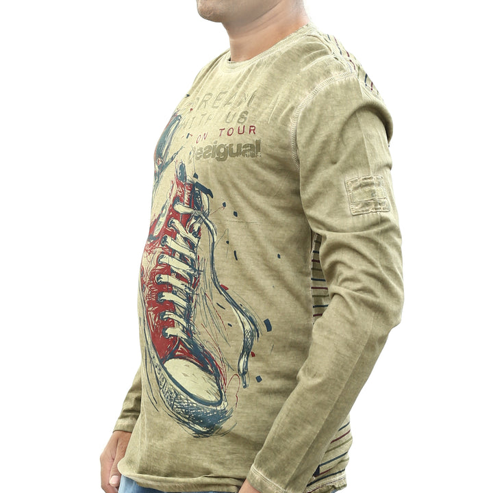 Desigual Men's Striped Printed T-shirt