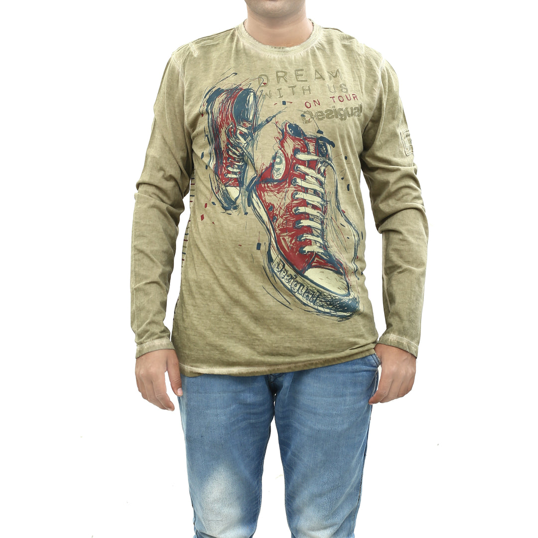 Desigual Men's Striped Printed T-shirt