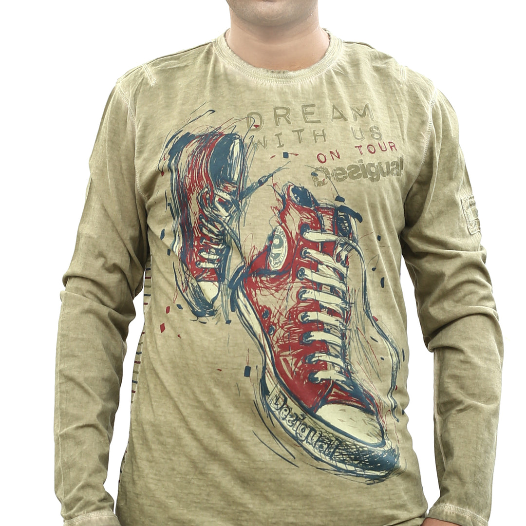 Desigual Men's Striped Printed T-shirt