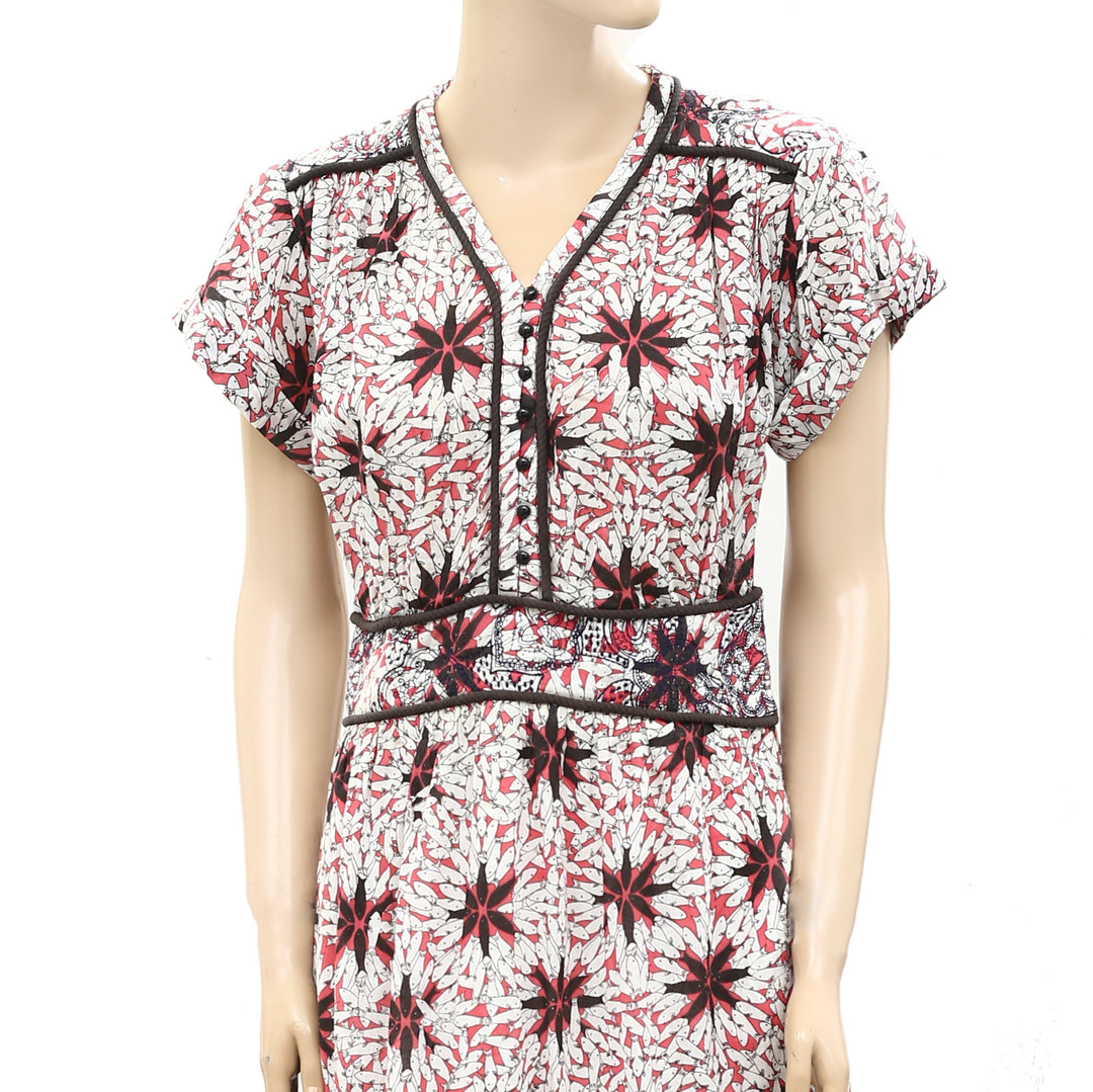 SEA NEW YORK Kaleidoscope Embroidered Print Cotton-broadcloth Midi Dress