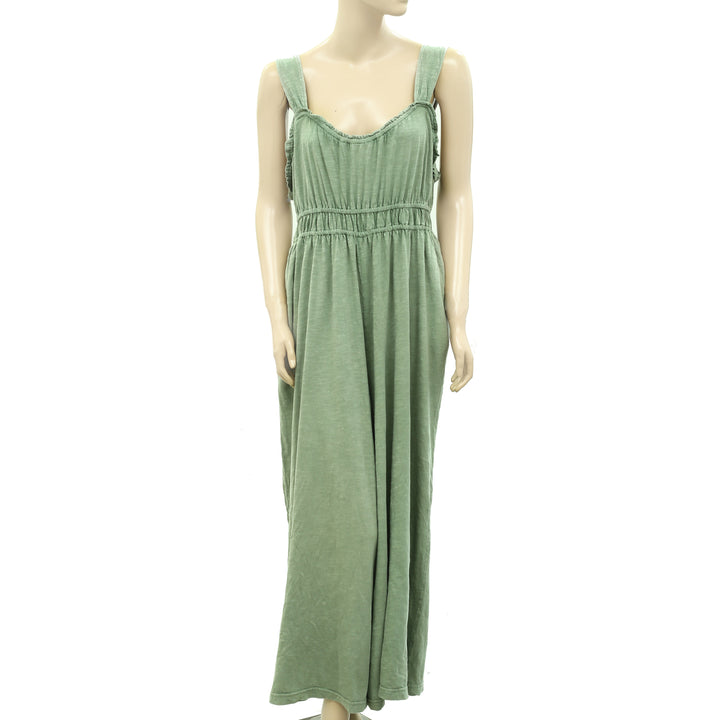 Anthropologie V-Neck Solid Jumpsuit