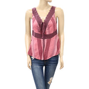 Free People Floral Lace Tank Blouse Top