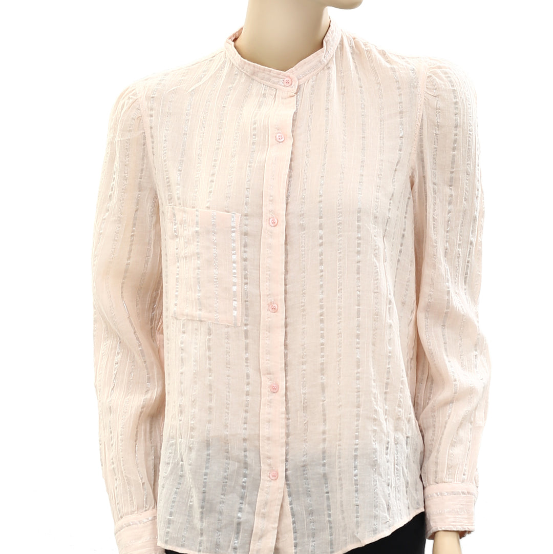 Etoile Isabel Marant Samson Metallic Peach Blouse Top