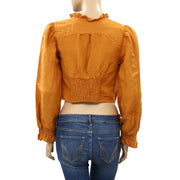 Urban Outfitters Buttondown Mustard Crop Top