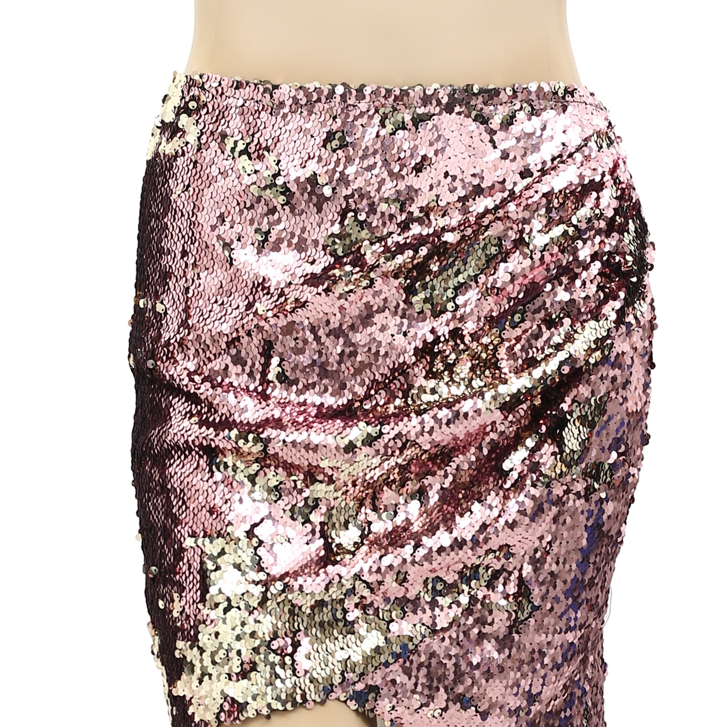 Topshop Sequin Drape Pensil Mini Skirt S6