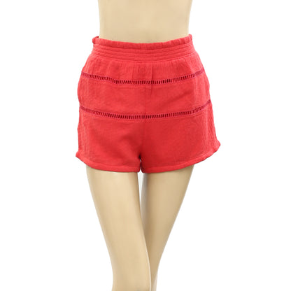 Free People Smocked Red Shorts