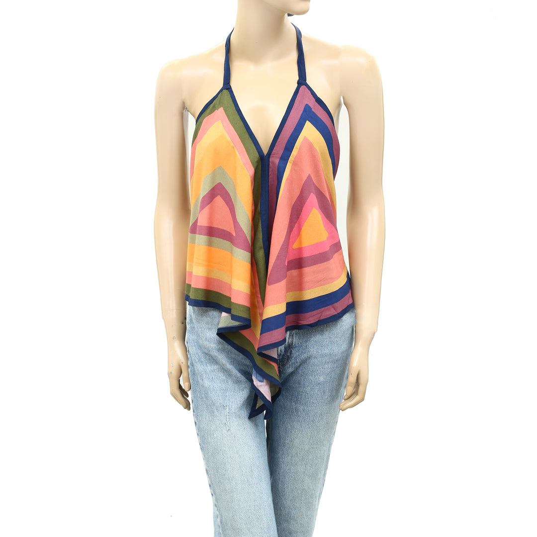 Farm Rio Anthropologie Print Knot Tank Blouse Top