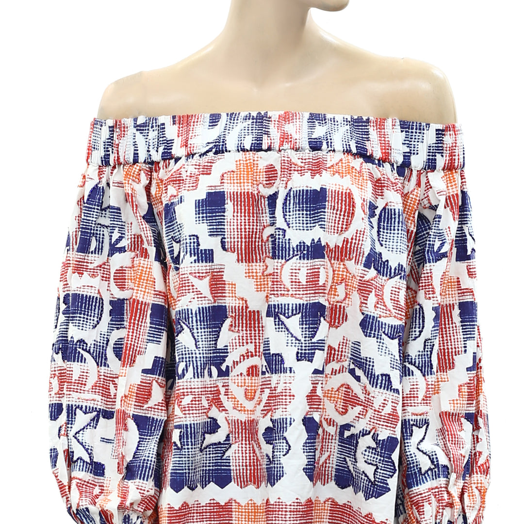 Uterque Zara Printed Sequin Embellished Blouse Top