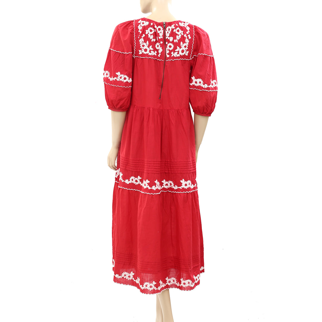 The Great Heirloom Red Midi Dress