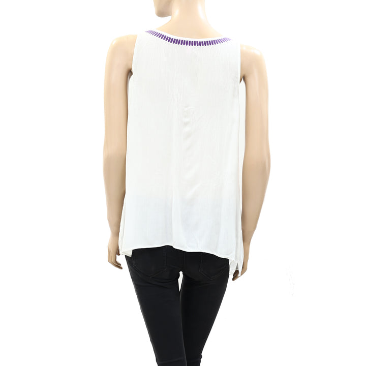 Lilly Pulitzer Paisley Embroidered Tank Blouse Top