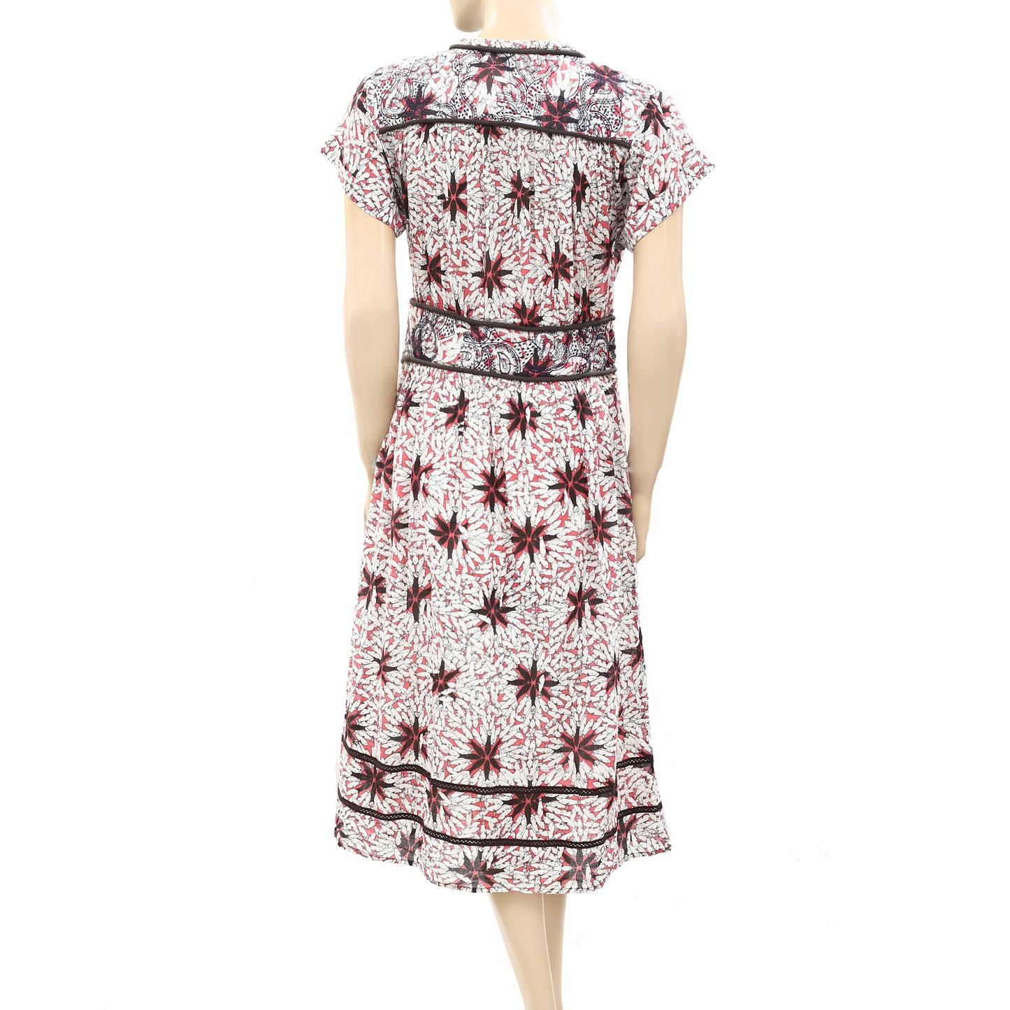SEA NEW YORK Kaleidoscope Embroidered Print Cotton-broadcloth Midi Dress