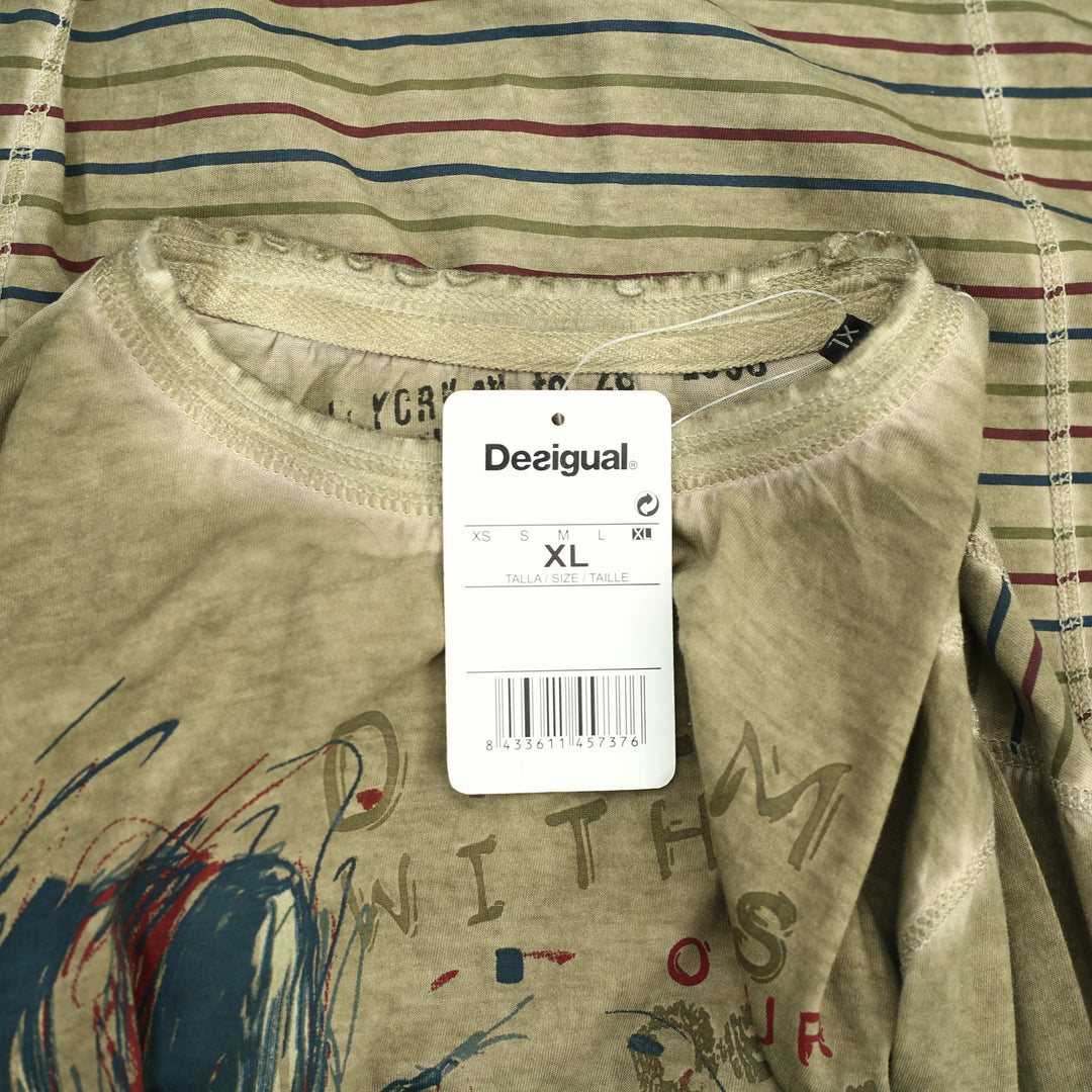 Desigual Men's Striped Printed T-shirt