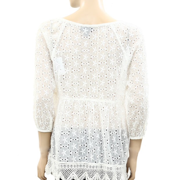 A Pea The Pod Maternity Luxe Eyelet Embroidered Tunic Top
