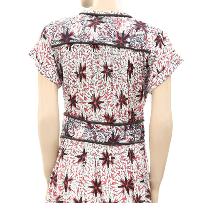 SEA NEW YORK Kaleidoscope Embroidered Print Cotton-broadcloth Midi Dress