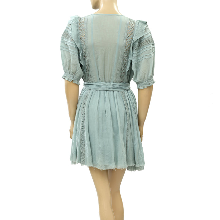 ASTR The Label Remedy Lace Trim Buttondown Mini Dress XS