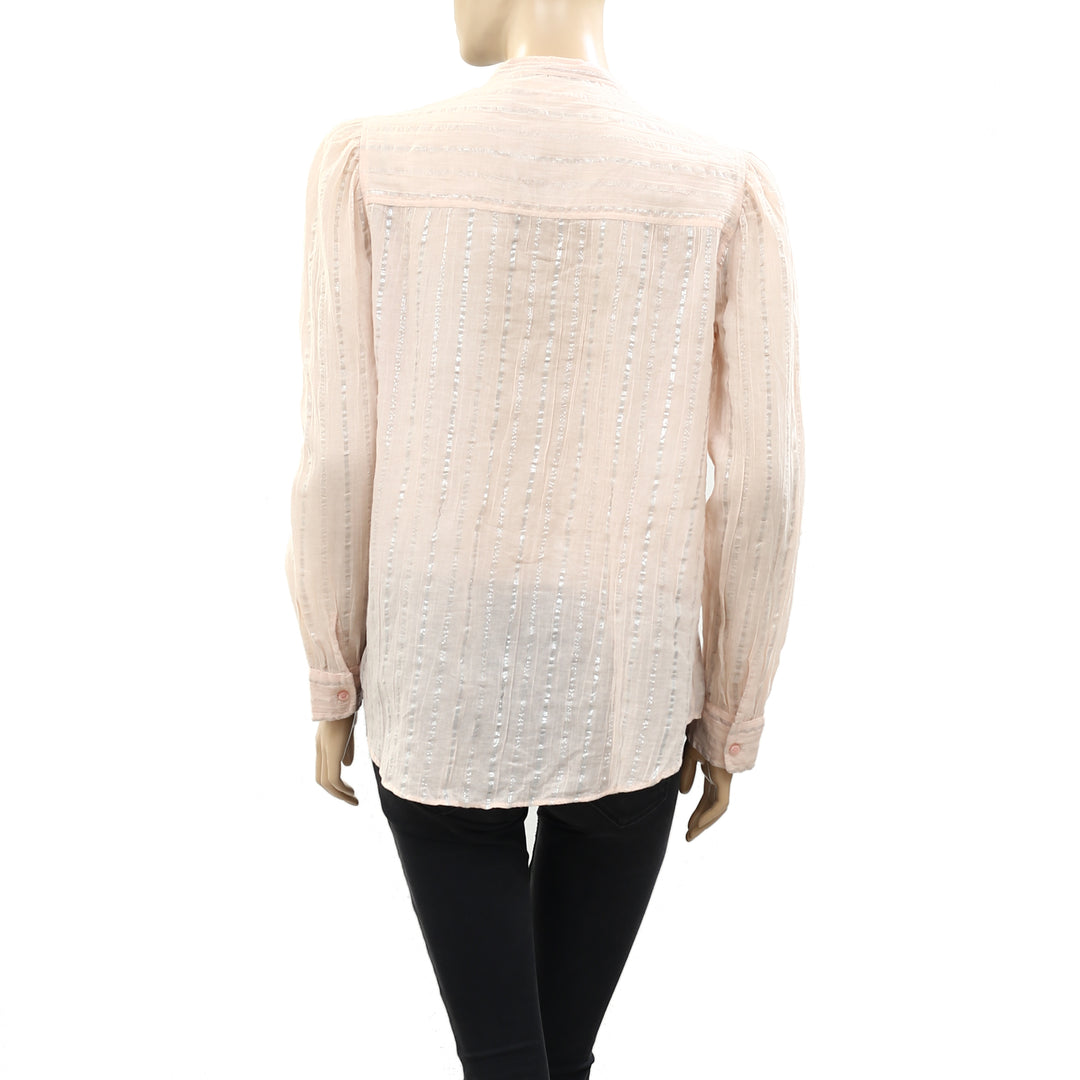 Etoile Isabel Marant Samson Metallic Peach Blouse Top