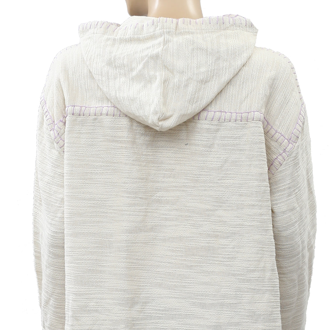 Urban Outfitters Tyler Lace-Up Pullover Hoodie Top