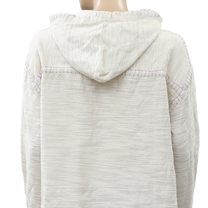 Urban Outfitters Tyler Lace-Up Pullover Hoodie Top