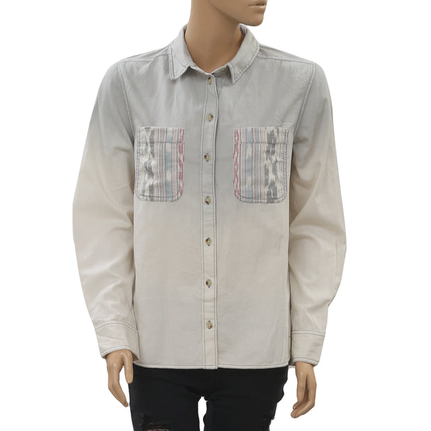 BDG Urban Outfitters Breezy Chambray Buttondown Shirt Top