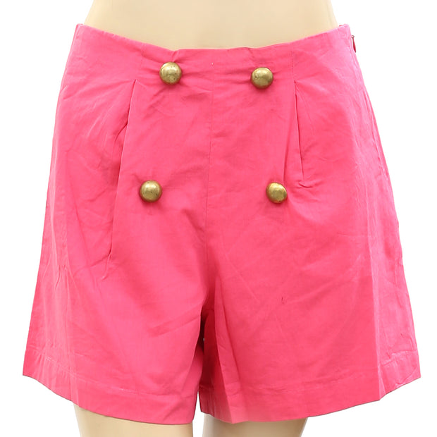 Rhode Pink Reese High-Rise Cotton-Voile Shorts