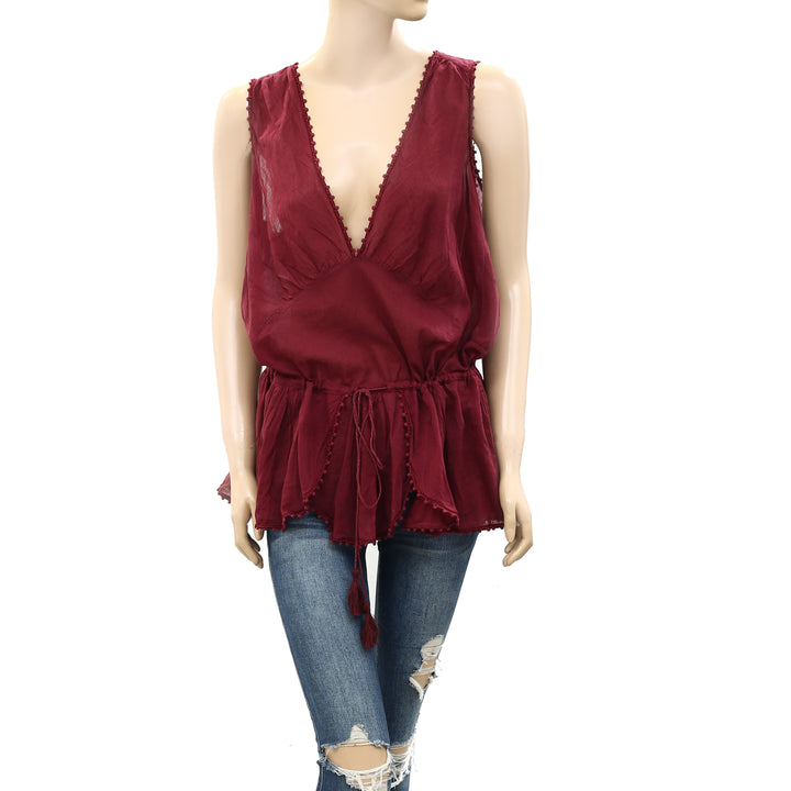 Étoile Isabel Marant Pom Pom Lace Tunic Top