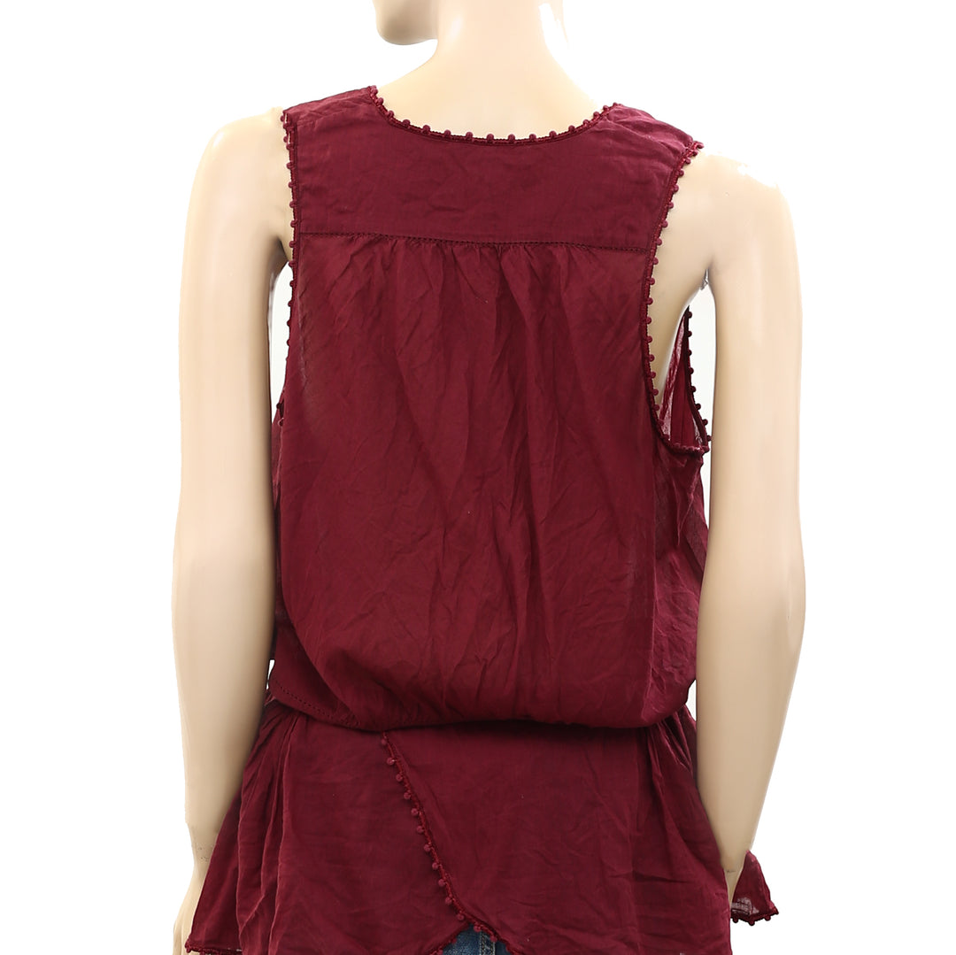 Étoile Isabel Marant Pom Pom Lace Tunic Top