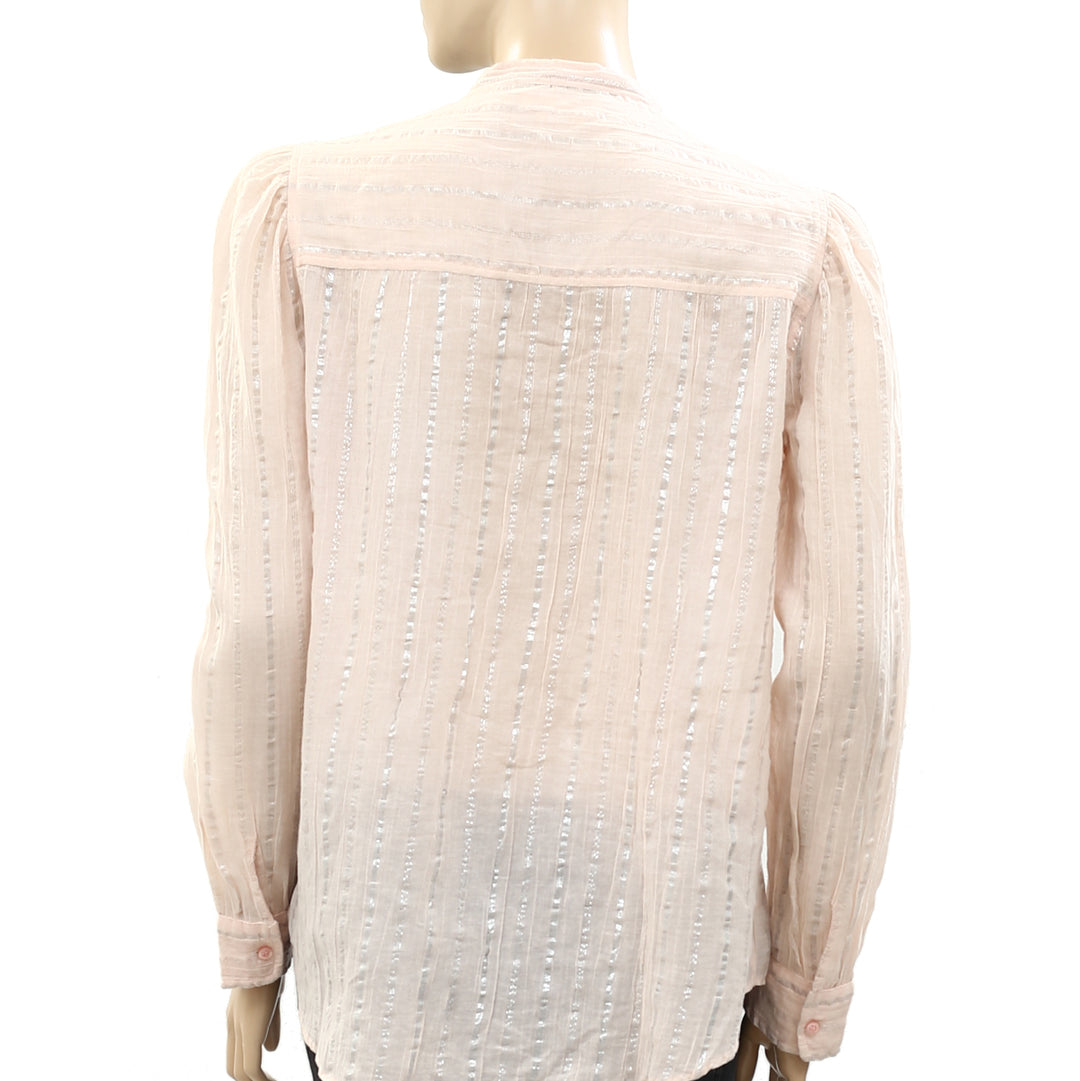 Etoile Isabel Marant Samson Metallic Peach Blouse Top