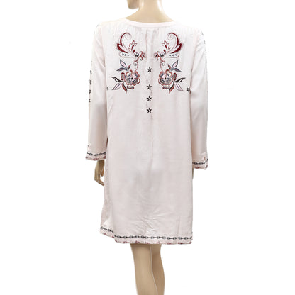 Odd Molly Anthropologie Floral Embroidered Short Mini Dress