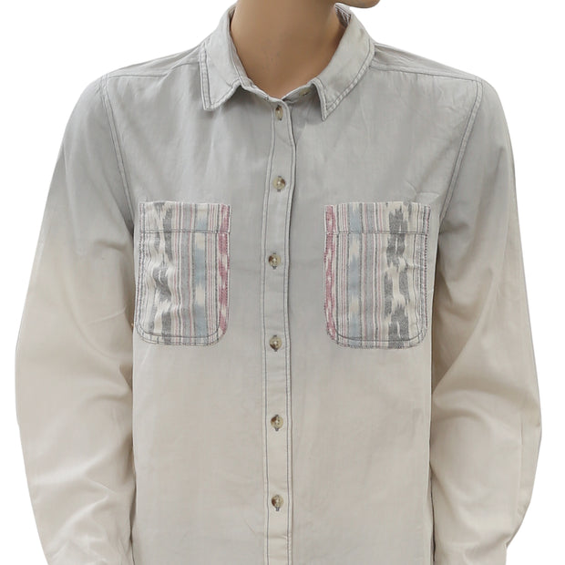 BDG Urban Outfitters Breezy Chambray Buttondown Shirt Top